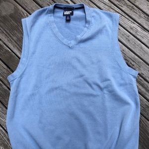 Lands End Men's 100% Supima Cotton Sweater Vest, Light blue, Size XS/S (34-36)